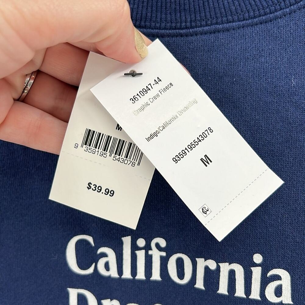 Cotton On Men's California Dreaming Crewneck Sweatshirt - Navy - Medium - NWT - Picture 4 of 6